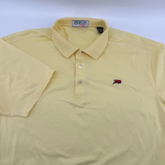 Perlis Other - Perlis New Orleans Crawfish Polo Shirt Mens XXL Yellow Supima Mercerized Cotton